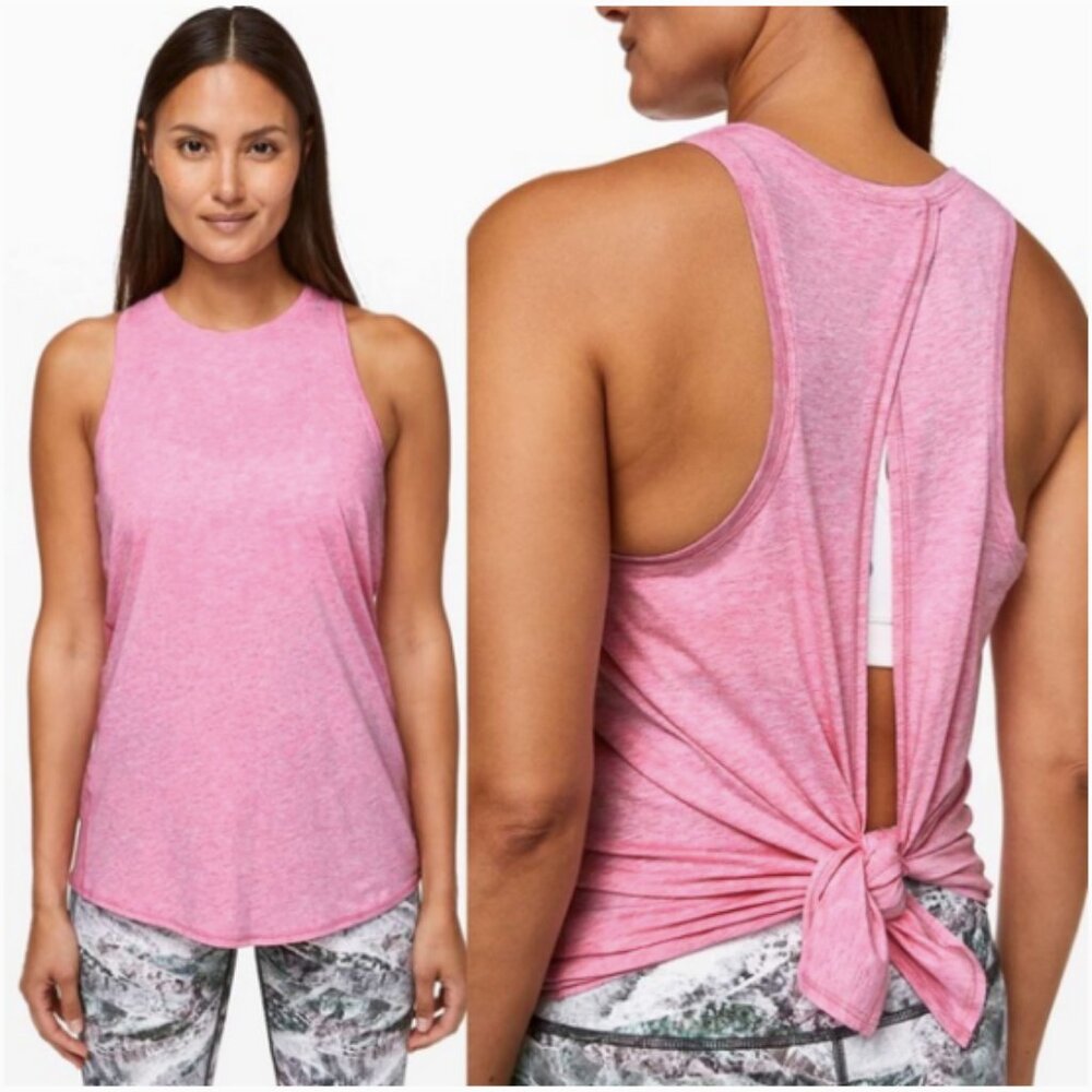 Lululemon All Tied Up Tank Heathered Vintage Pink